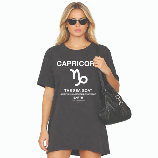 Capricorn Goat - Oversized Tee - Black Snow - The Laundry Room