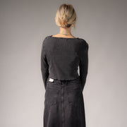 Essentials - Long Sleeve Ribbed Tee - Black Snow - The Laundry Room