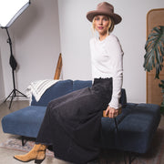 Essentials - Long Sleeve Ribbed Tee - White - The Laundry Room