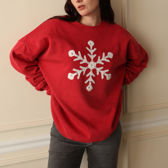 Snowflake Rhinestone - Jump Jumper - Vintage Red - The Laundry Room