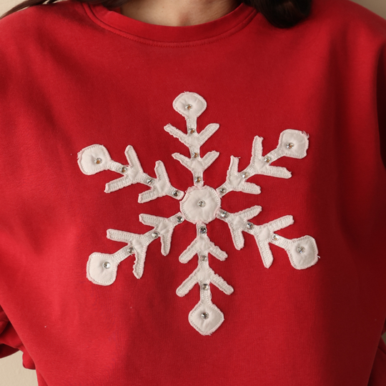 Snowflake Rhinestone - Jump Jumper - Vintage Red - The Laundry Room
