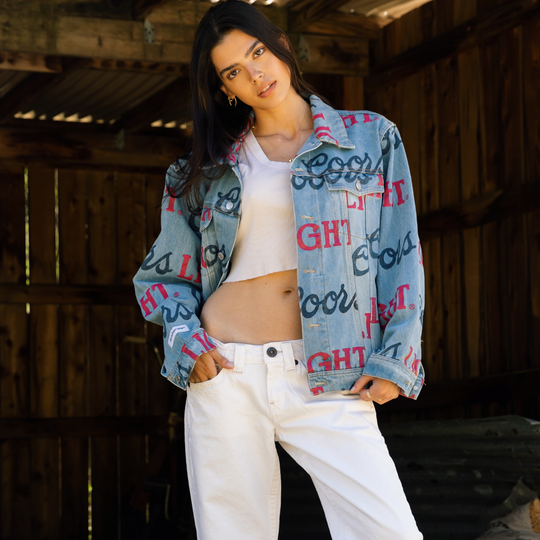 Coors Light Big Colors Logo - Printed Denim Jacket - Salton Sea
