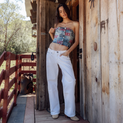 Coors Light Big Colors Logo - Printed Denim Bustier - Salton Sea