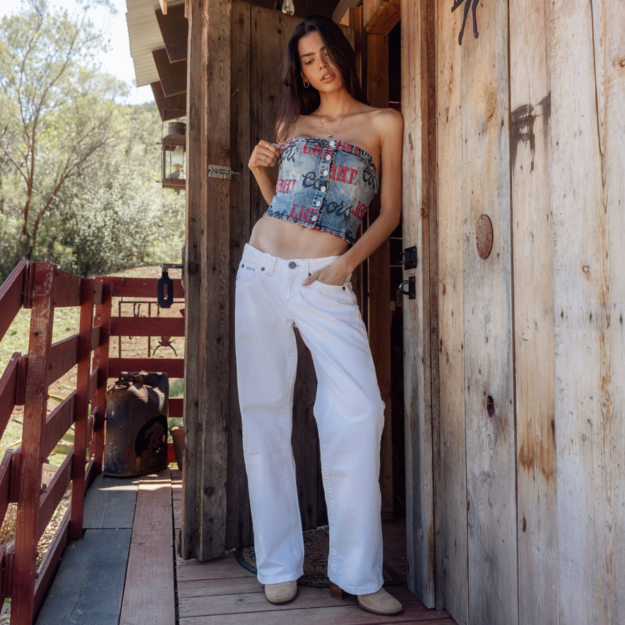 Coors Light Big Colors Logo - Printed Denim Bustier - Salton Sea