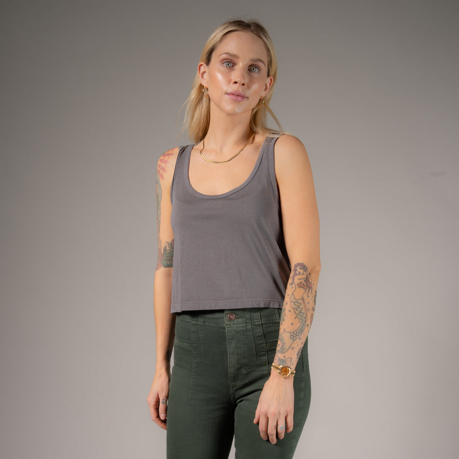 Essentials - Boxy Tank - Gravity Grey Gravity Grey / XS