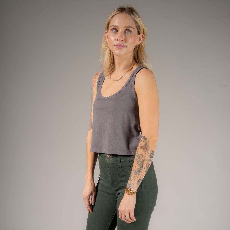 Essentials - Boxy Tank - Gravity Grey Gravity Grey / XS