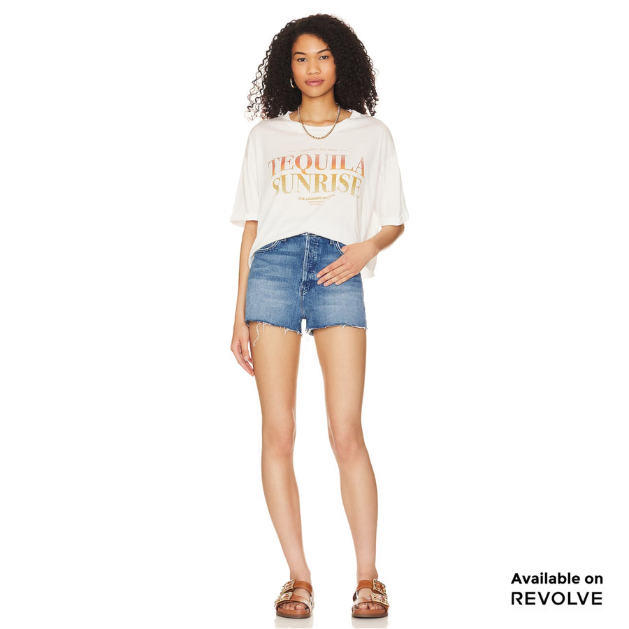 Tequila Til Sunrise - Crop Oversized Tee - White White / XS
