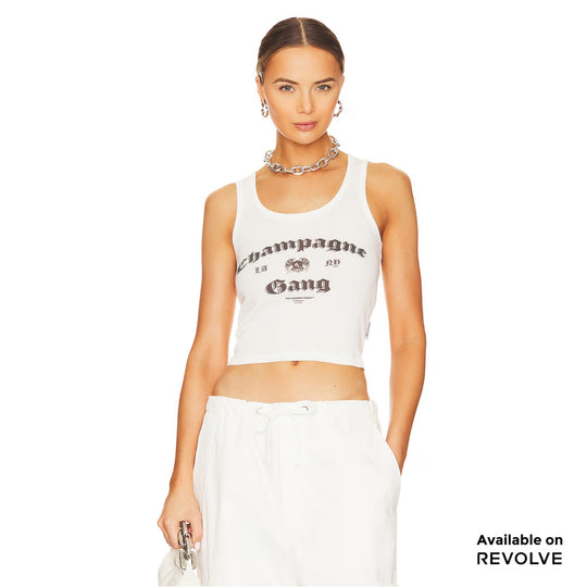 Champagne Gang - Rib Tank - White White / XS