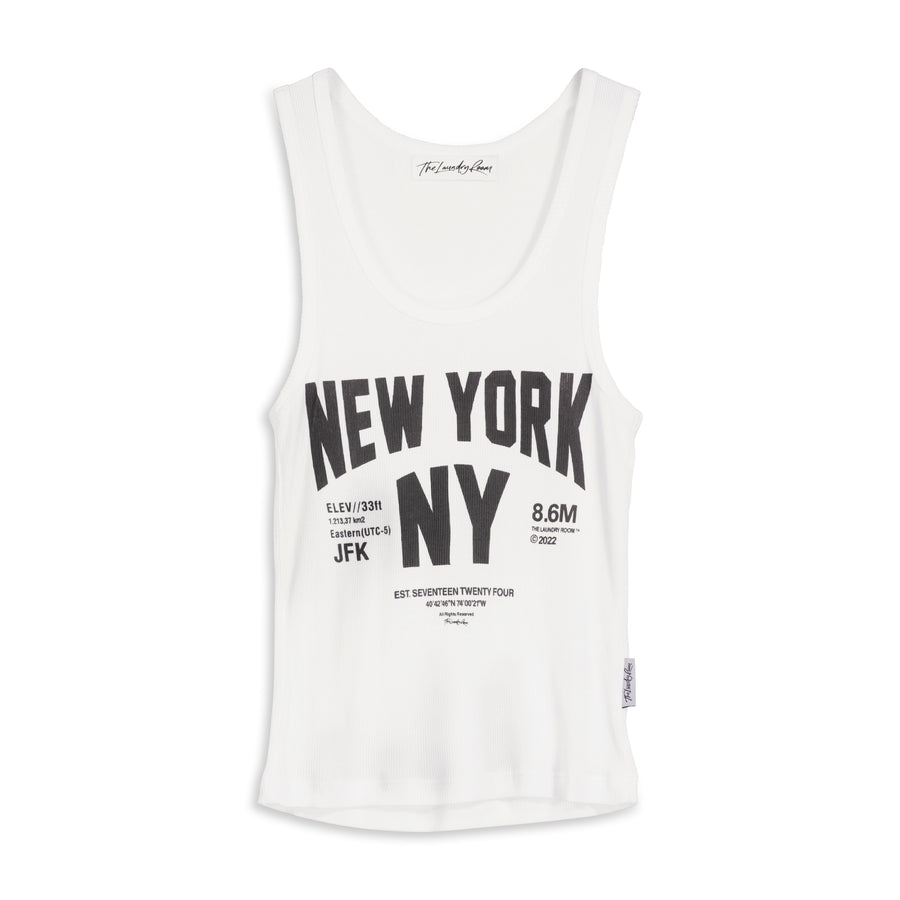 Welcome To New York - Rib Tank - White White / XS