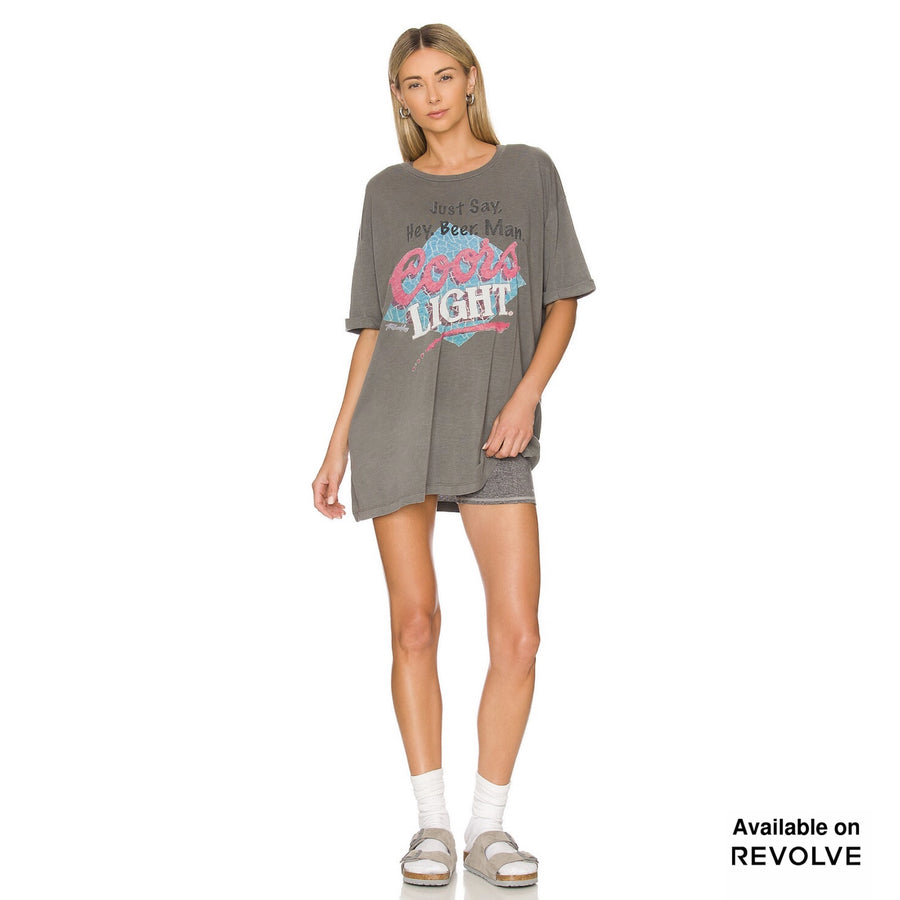 Hey Beer Man  - Oversized Tee - Gravity Grey Gravity Grey / XS