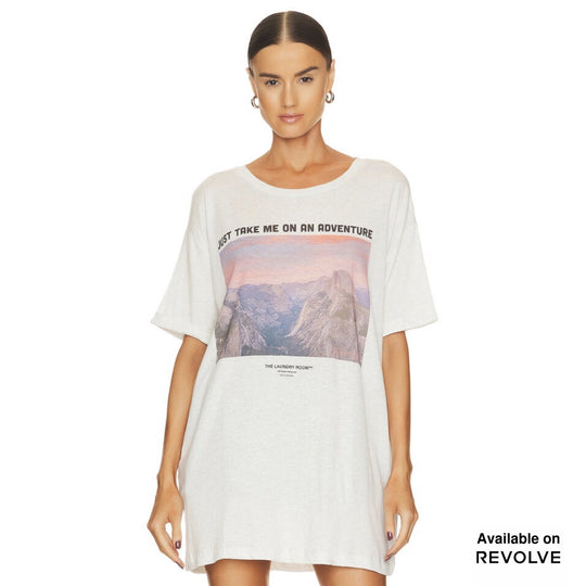 Take Me On An Adventure - Oversized Tee - Pebble Heather Pebble Heather / XS