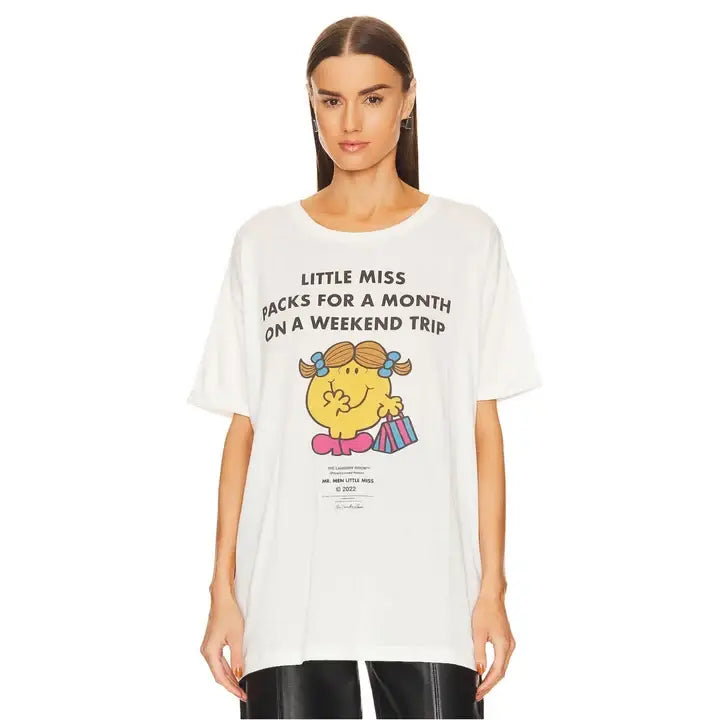 Little Miss Weekend Trip - Oversized Tee - White