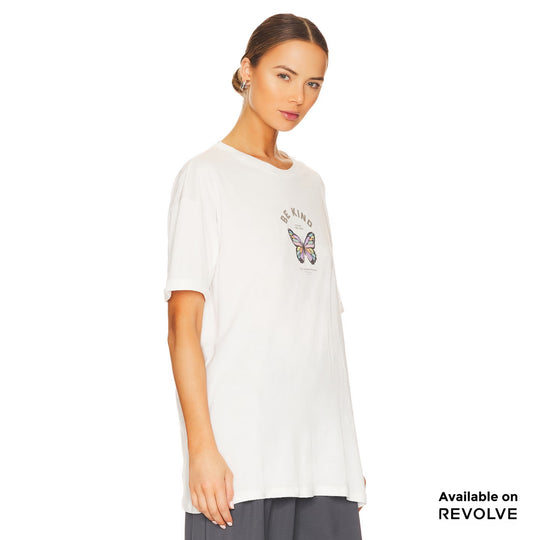 Be Kind Stamp - Oversized Tee - White White / XS