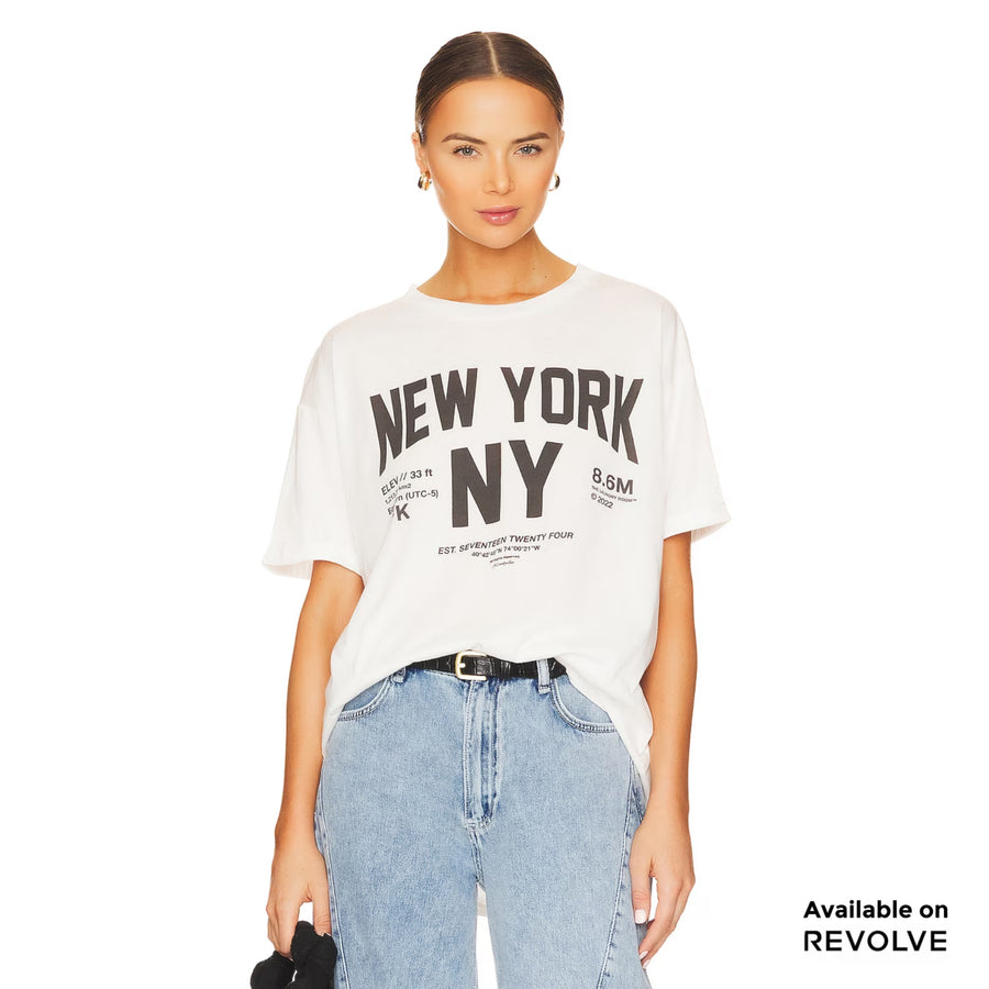 Welcome To New York - Oversized Tee - White White / XS