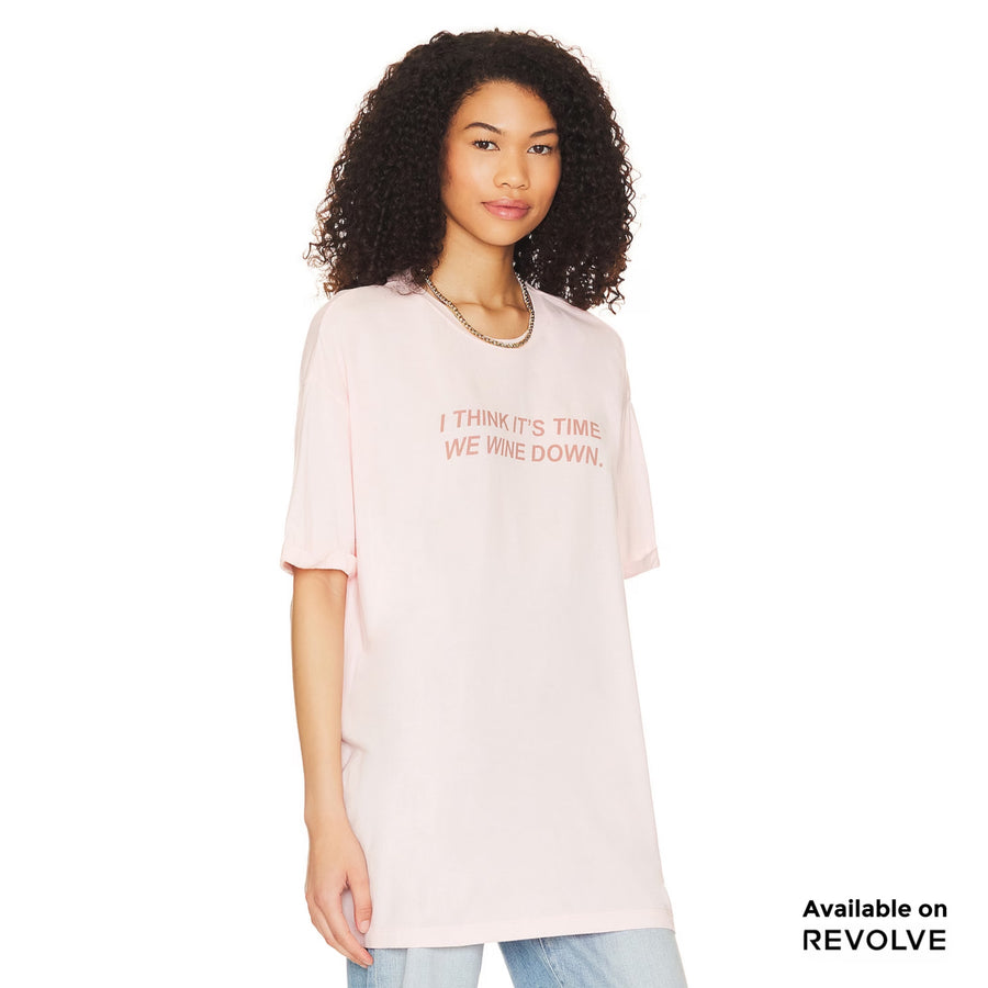 Wine Down - Oversized Tee - Blush Pink Blush Pink / XS