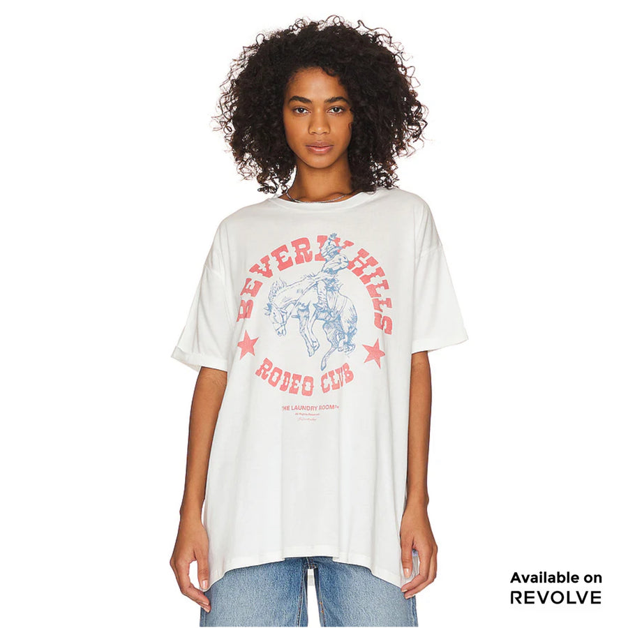 Beverly Hills Rodeo Club - Oversized Tee - White White / XS