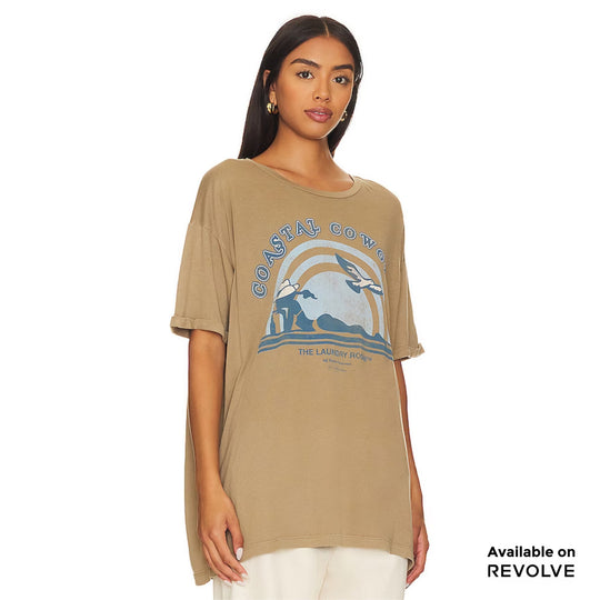 Coastal Cowgirl - Oversized Tee - Camel Gold Camel Gold / XS