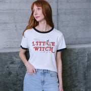 A Little Witch In All Of Us - Perfect Ringer Tee - White & Black Snow