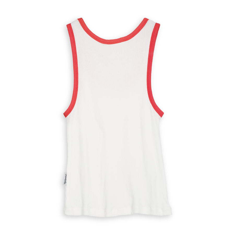 Essentials - Rib Tank - White & Red - The Laundry Room