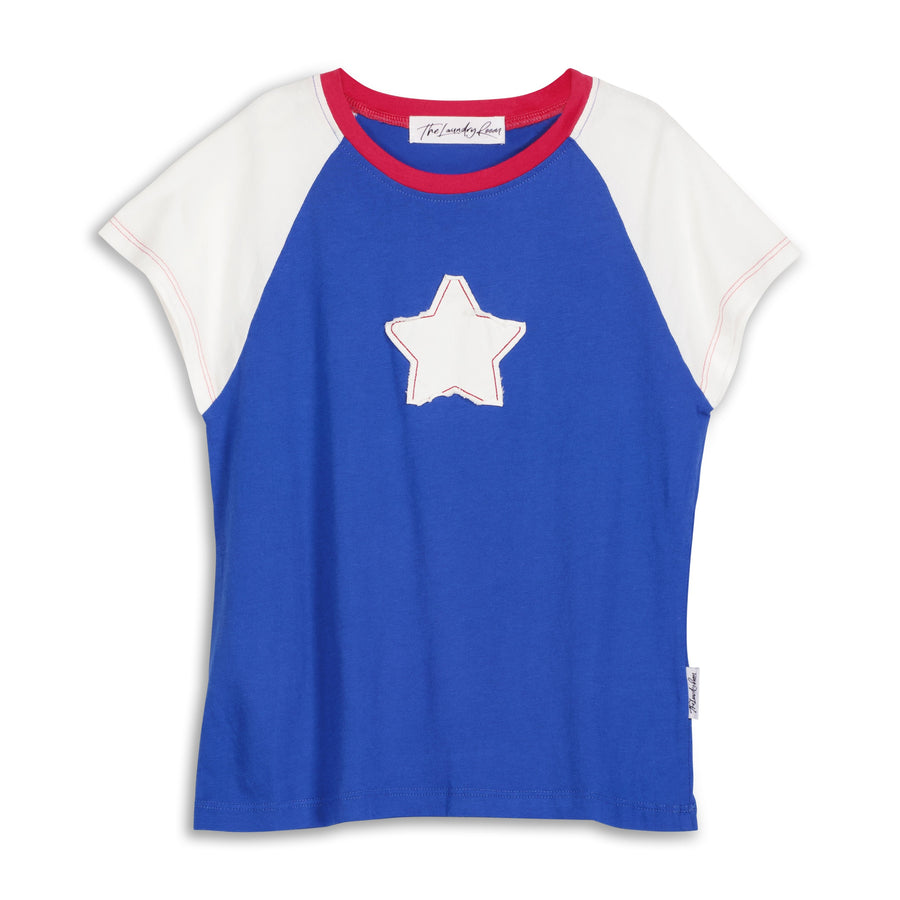 Stardom - Baby Tee - Vintage Blue & White - The Laundry Room