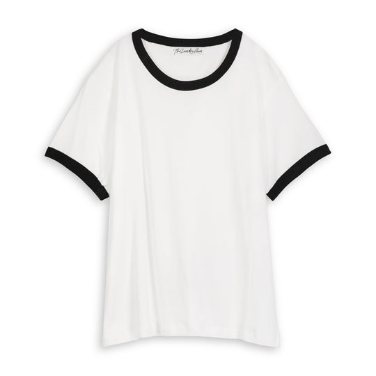 Essentials - Perfect Ringer Tee - White & Black Snow - The Laundry Room