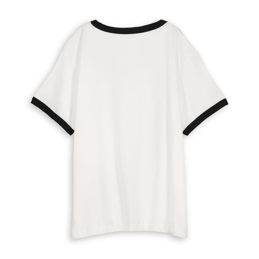 Essentials - Perfect Ringer Tee - White & Black Snow - The Laundry Room