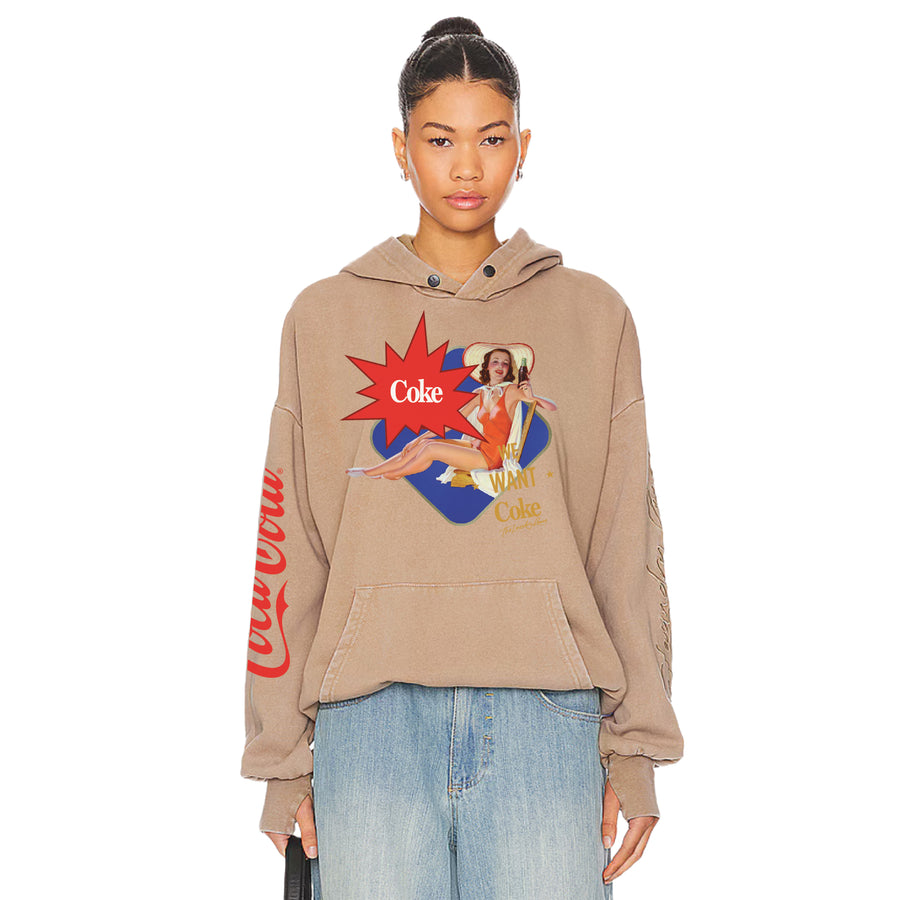 We Want Coke  - Hideout Hoodie - Camel Gold