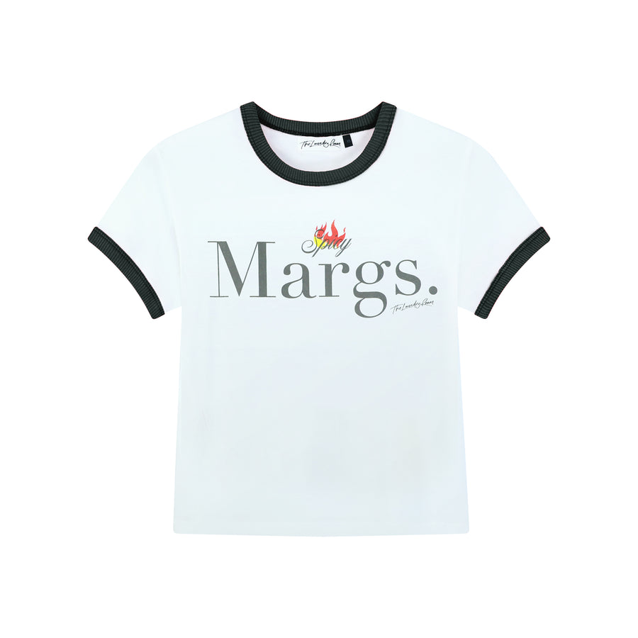 Spicy Margs. - Perfect Ringer Tee - White & Black Snow - The Laundry Room
