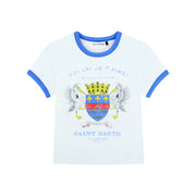 Saint Barth Crest - Perfect Ringer Tee - White & Blue