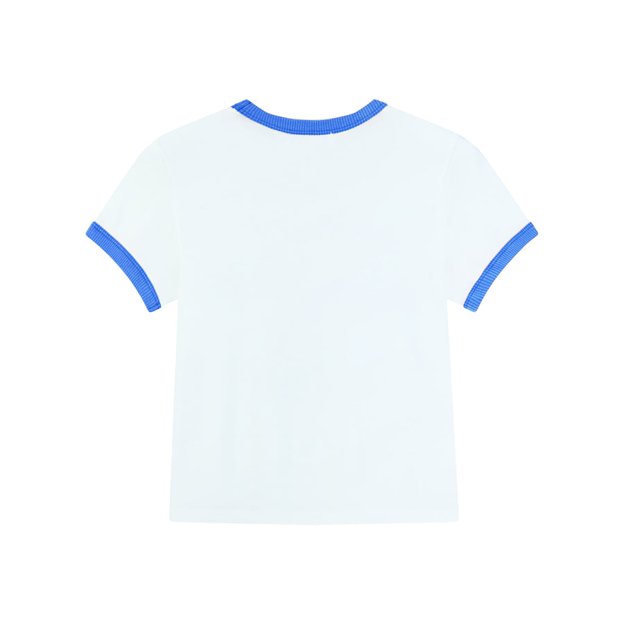 Saint Barth Crest - Perfect Ringer Tee - White & Blue