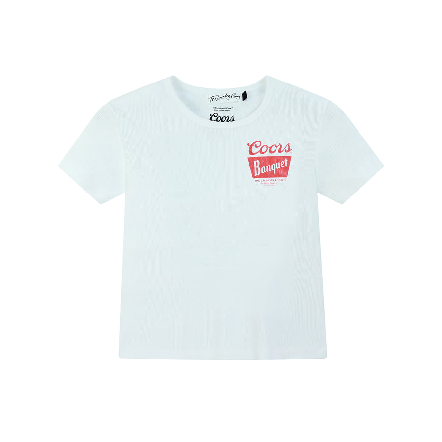 Banquet Block Pocket - Baby Tee - White