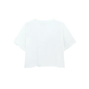 Hello I Love You - Crop Oversized Tee - White