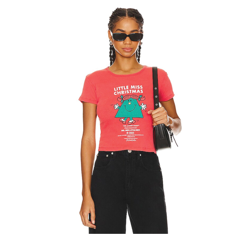 Little Miss Christmas - Baby Tee - Vintage Red