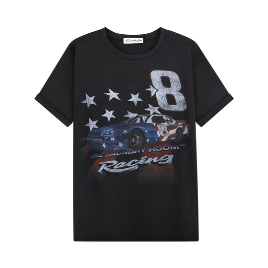 The Laundry Room Racing - Oversized Tee - Black Snow
