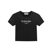 No Photos Please - Baby Tee - Black Snow - The Laundry Room