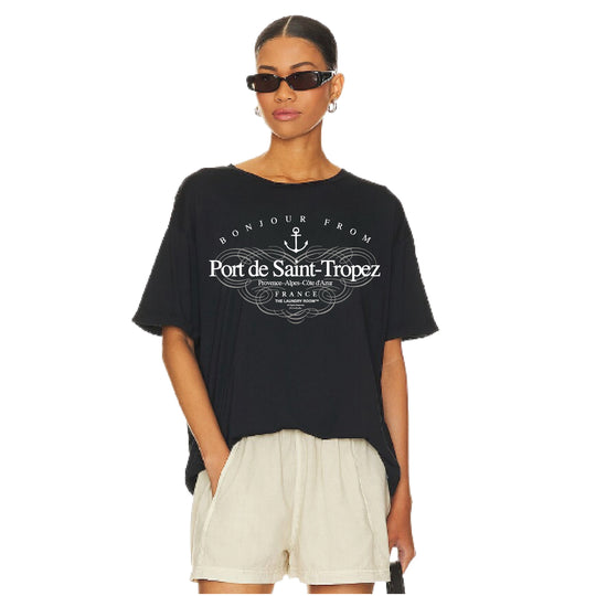 Port de Saint-Tropez - Oversized Tee - Black - The Laundry Room