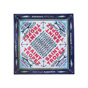Saint Tropez Wild Caught Sardines - Silky Bandana - Navy Snow - The Laundry Room