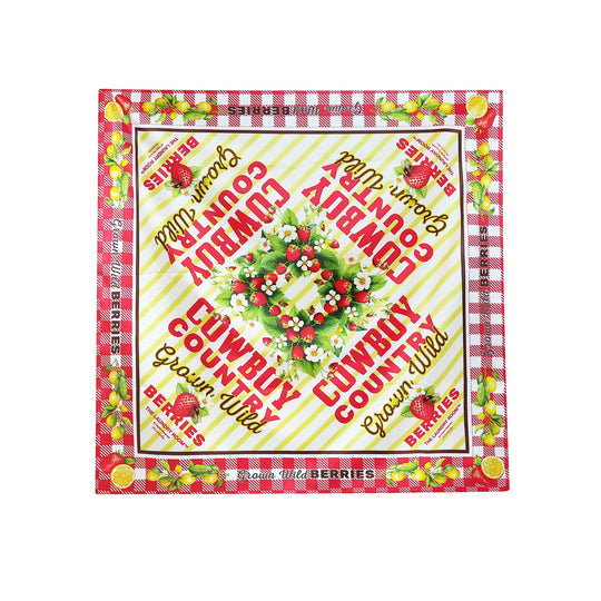 Cowboy Country Grown Wild Berries - Silky Bandana - Red Gingham - The Laundry Room