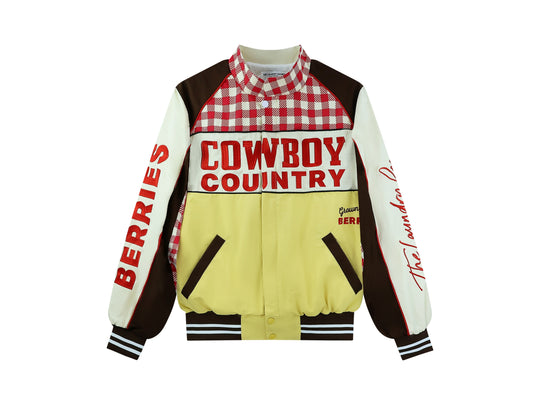 Cowboy Country Grown Wild Berries - Racing Jacket - Red Gingham - The Laundry Room