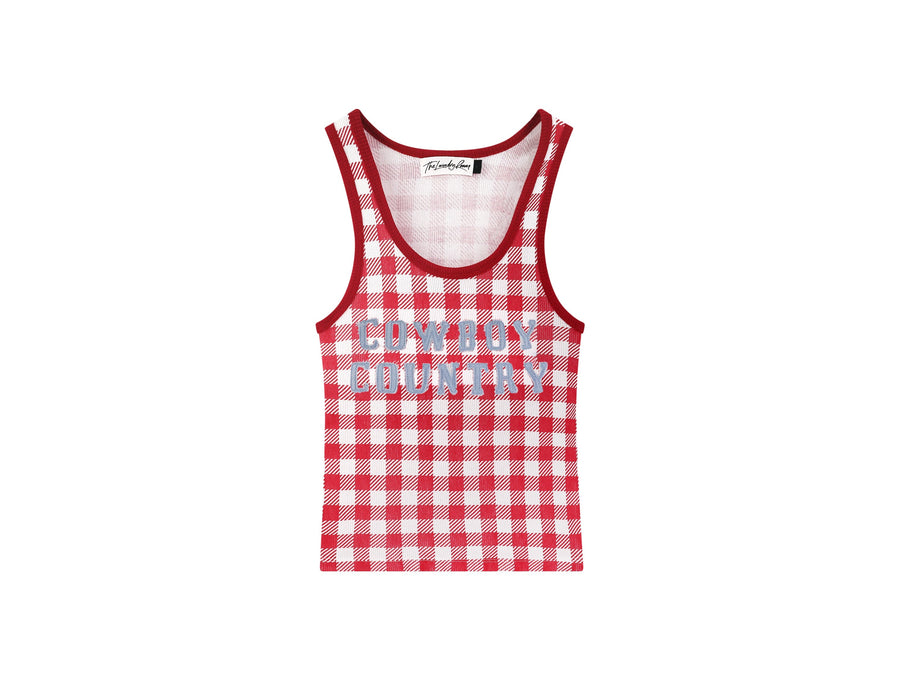 Cowboy Country Denim - Rib Tank - Red Gingham - The Laundry Room