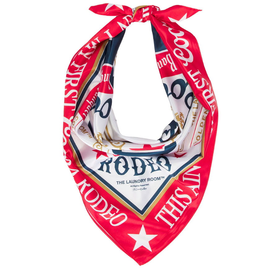 This Ain'T My First Coors Rodeo - Silky Bandana - Vintage Red