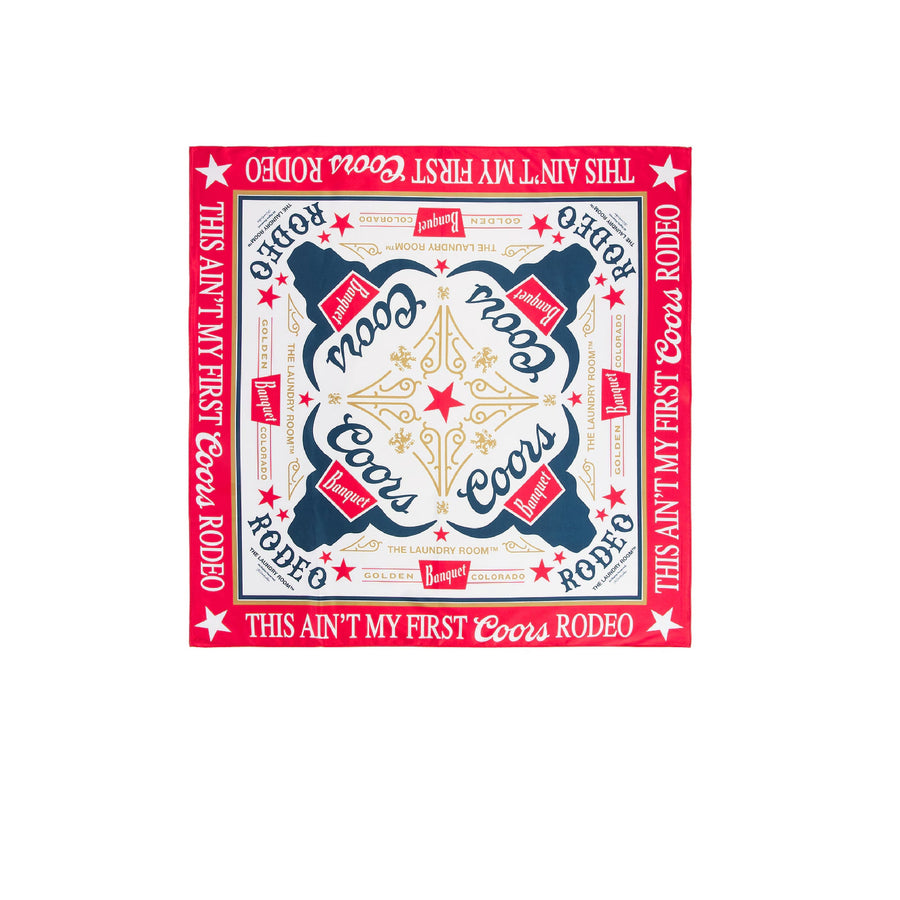 This Ain'T My First Coors Rodeo - Silky Bandana - Vintage Red