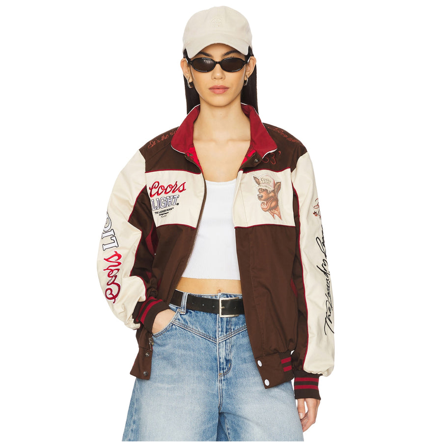 Team Ahroooo - Racing Jacket - Bone & Brown