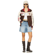 Team Ahroooo - Racing Jacket - Bone & Brown