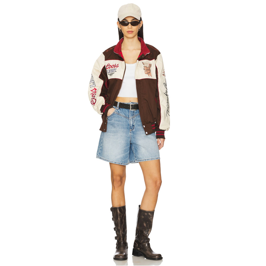 Team Ahroooo - Racing Jacket - Bone & Brown