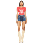 Welcome To America - Baby Tee - Vintage Red