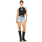 Stardom - Baby Tee - Black Snow & White