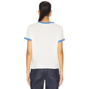 Saint Barth Crest - Perfect Ringer Tee - White & Blue