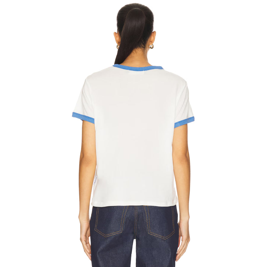 Saint Barth Crest - Perfect Ringer Tee - White & Blue