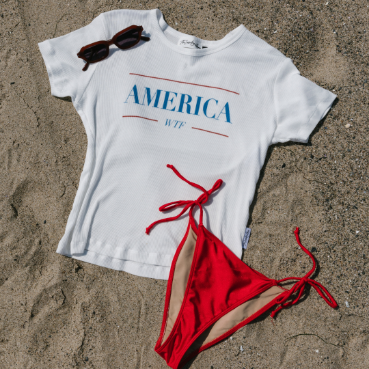 America WTF - Baby Tee - White - The Laundry Room